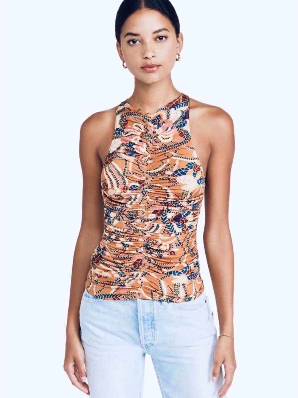 A.L.C. Adley Racer Back Ruched Sleeveless Top size M